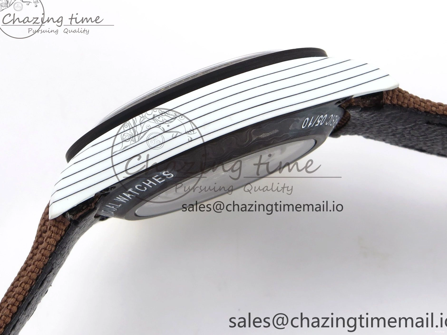 MiroTime 0118 Refined Daytona DIW “DESERT EAGLE”  White Carbon DIWF 1:1 Best Edition Cream Brown Dial on Brown Nylon Strap SH 1074